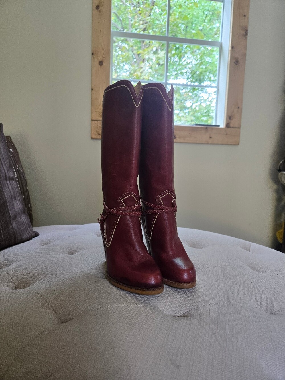70s Zodiac USA Tall Red / Burgundy Western Boots